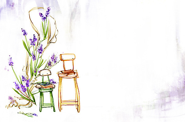 PSD 식물 꽃 줄기 백그라운드 잎 의자 일러스트 자연 페인터 사람없음 책 공백 오브젝트 국내일러스트 가구 페인팅 생태계 파일형식