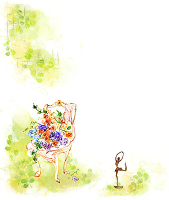 PSD 식물 꽃 인형 줄기 꽃다발 가구 백그라운드 잎 의자 일러스트 자연 페인터 나뭇잎 사람없음 공백 발레 오브젝트 국내일러스트 생활용품 페인팅 춤 생태계 파일형식