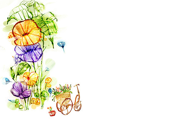 PSD 식물 꽃 화분 백그라운드 일러스트 자연 페인터 사람없음 자전거 공백 오브젝트 국내일러스트 페인팅 바이크 생태계 파일형식