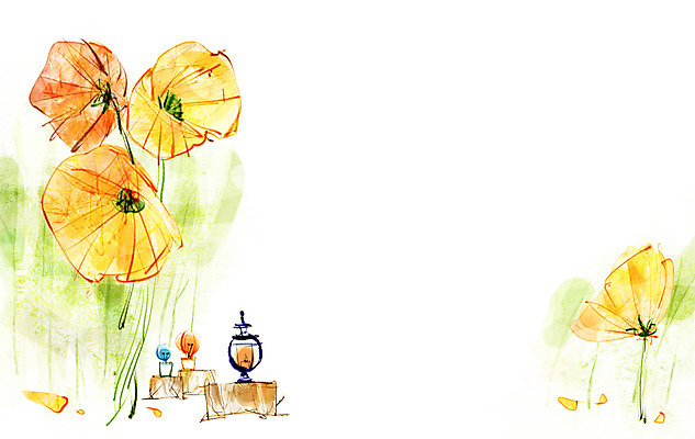 PSD 식물 꽃잎 꽃 백그라운드 일러스트 초 촛불 자연 페인터 사람없음 공백 램프 오브젝트 국내일러스트 페인팅 조명 생태계 파일형식