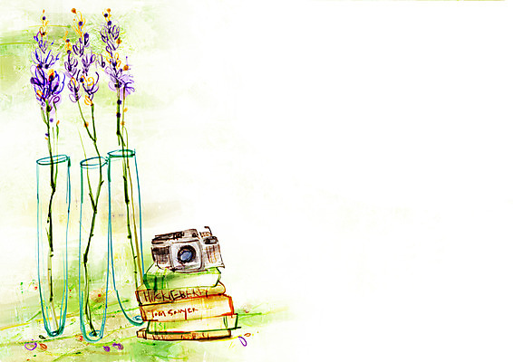 PSD 식물 꽃 백그라운드 일러스트 자연 페인터 사람없음 책 카메라 꽃병 공백 오브젝트 국내일러스트 페인팅 전자제품 생태계 파일형식