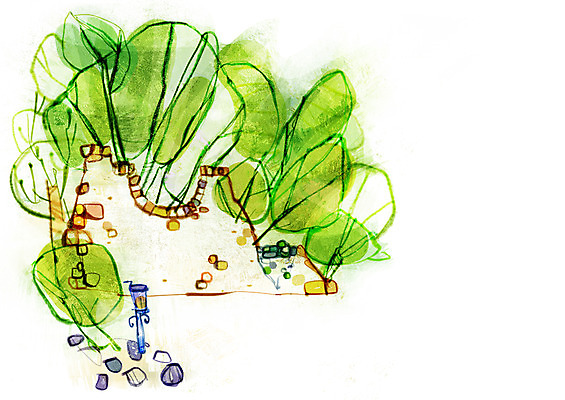 PSD 식물 백그라운드 잎 일러스트 자연 페인터 나뭇잎 사람없음 담장 공백 덩굴 숲 국내일러스트 페인팅 생태계 파일형식