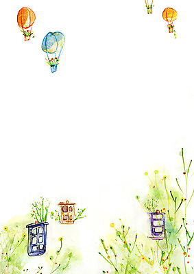 PSD 식물 꽃 벽 줄기 백그라운드 일러스트 창문 자연 페인터 나뭇잎 공백 기구 열기구 숲 오브젝트 국내일러스트 잎 항공교통 페인팅 생태계 파일형식