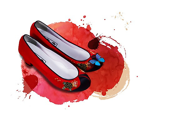 PSD 편집 편집이미지 한국전통 전통 잡화 계절 명절 나비 백그라운드 신발 겨울 캘리그라피 새해 사람없음 설날 오브젝트 고무신 한켤레 꽃신 이미지편집 1 기념일 곤충 전통소품 한국 파일형식