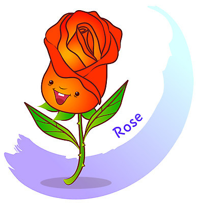 EPS 식물 캐릭터 알파벳 꽃 줄기 잎 일러스트 사람없음 빨간색 농작물 장미 식물캐릭터 꽃캐릭터 일러캐릭터 영어 컬러 농업 파일형식 벡터