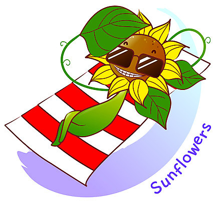 EPS 식물 캐릭터 알파벳 꽃 줄기 잎 일러스트 해바라기 사람없음 여름휴가 바캉스 농작물 선글라스 노란색 선탠 돗자리 식물캐릭터 꽃캐릭터 일러캐릭터 영어 안경 컬러 농업 휴가 파일형식 벡터 여름_계절