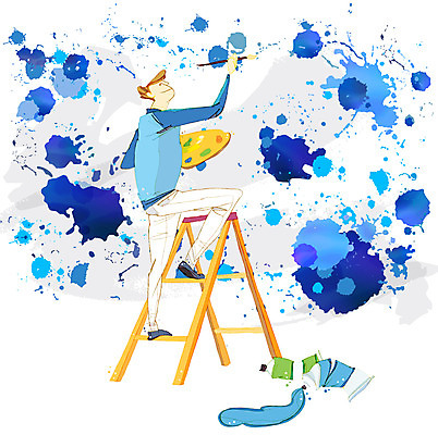 EPS 남자 문화 예술 백그라운드 일러스트 사다리 문화예술 미술 한명 사람 성인 물감 미술도구 붓 색칠 그리기 팔레트 그림 번짐 아티스트 남자만 남자한명만 성인남자만 성인만 국내일러스트 직업 1 모션 도구 오브젝트 파일형식 벡터 효과