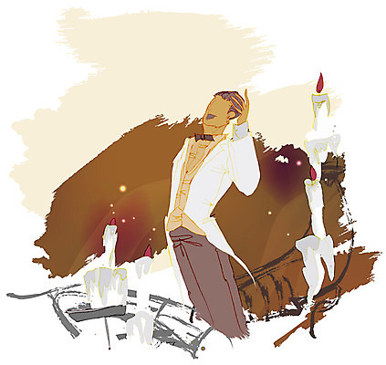 EPS 남자 문화 예술 백그라운드 일러스트 초 촛불 노래 문화예술 한명 사람 성인 장식 공연 무대 성악가 촛대 샹들리에 성악 남자만 남자한명만 성인남자만 성인만 국내일러스트 1 음악 조명 이벤트 가수 파일형식 벡터