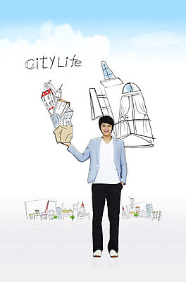 전신 PSD 구름 편집 편집이미지 남자 여행 창문 하늘 주택 한명 서기 미소 웃음 사람 풍경 빌딩 성인 건물 도시 남자만 남자한명만 성인남자만 성인만 이미지편집 자연요소 1 건축물 모션 표정 파일형식