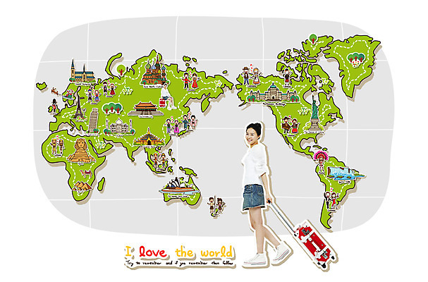 전신 PSD 편집 편집이미지 여자 나라 여행 포즈 세계지도 지도 가방 한명 서기 미소 웃음 사람 성인 관광지 걷기 캐리어 여행가방 세계여행 전통의상 지도여행 여자만 여자한명만 성인여자만 성인만 이미지편집 1 전통 잡화 모션 표정 세계 파일형식