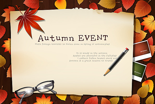 EPS 사계절 종이 안경 백그라운드 단풍 낙엽 잎 일러스트 나뭇잎 풍경 사람없음 연필 가을 빈티지 오브젝트 폴라로이드사진 가을배경 국내일러스트 식물 잡화 계절 컨셉 학용품 필기구 폴라로이드 파일형식 벡터 가을_계절