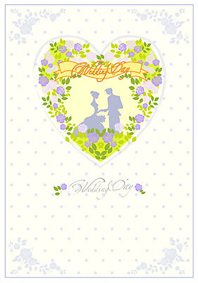 EPS 템플릿 여자 남자 꽃 실루엣 리본 신부 신랑 결혼 꽃무늬 카드템플릿 프레임 틀 두명 장식 물방울무늬 하트 청첩장 초대 이미지템플릿 카드프레임 모양 식물 무늬 카드_감사 촬영기법 사람 이벤트 파일형식 벡터