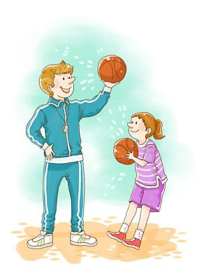 PSD 학생 어린이교육 교육 남자 어린이 스포츠 지도 일러스트 공 교과목 수업 농구 농구공 미소 웃음 사람 소녀 성인 두명 운동 교사 호루라기 체육시간 체육복 체육교육 국내일러스트 직업 여자 표정 건강 운동복 구기 체육 파일형식