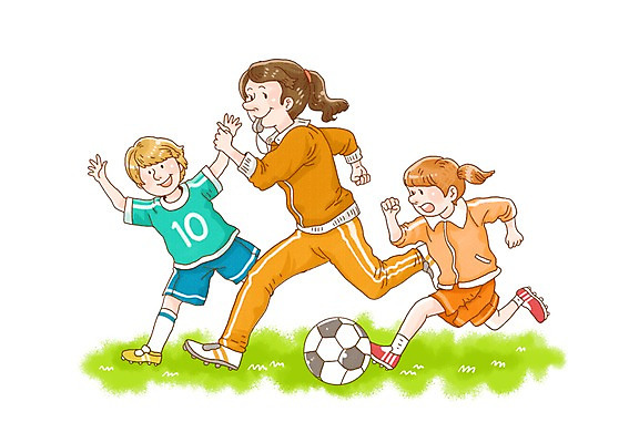 PSD 여자 어린이교육 교육 어린이 일러스트 축구공 공 교과목 수업 미소 웃음 사람 소녀 소년 잔디 성인 세명 달리기 운동 교사 축구 호루라기 체육시간 체육교육 국내일러스트 식물 직업 남자 축구용품 모션 표정 건강 구기 체육 파일형식