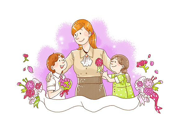 PSD 여자 어린이교육 교육 남자 꽃 어린이 꽃다발 일러스트 기념 미소 웃음 사람 소녀 이벤트 소년 성인 세명 교사 스승의날 카네이션 감사 스승 스승의은혜 국내일러스트 식물 직업 기념일 감정 표정 파일형식