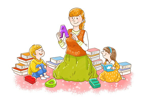 PSD 알파벳 영어 여자 어린이교육 교육 남자 어린이 지도 일러스트 교과목 수업 영어교육 미소 웃음 사람 앉기 소녀 소년 성인 책 세명 교사 국내일러스트 직업 문자 모션 표정 파일형식