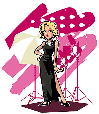 EPS 전신 직업 캐릭터 드레스 여자 포즈 일러스트 조명 직업캐릭터 한명 서기 사람 성인 전문직 배우 여자만 여자한명만 성인여자만 성인만 일러캐릭터 1 옷 모션 연예인 파일형식 벡터