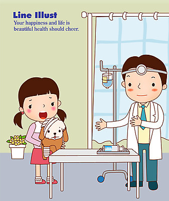 EPS 전신 동물 한마리 여자 남자 화분 어린이 라인일러스트 일러스트 포유류 의학 병원 서기 사람 소녀 성인 두명 치료 반려동물 진료 의사 개 강아지 상처 링거 동물병원 국내일러스트 1 의료기기 모션 의료진 파일형식 벡터