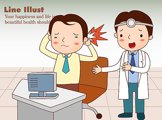 EPS 전신 남자 의자 라인일러스트 일러스트 의학 스트레스 표정 서기 사람 성인 두명 치료 컴퓨터 사무실 고통 의사 직장인 비즈니스맨 찡그림 책상 두통 충격 남자만 성인남자만 성인만 국내일러스트 직업 감정 가구 비즈니스 모션 전자제품 의료진 질병 파일형식 벡터