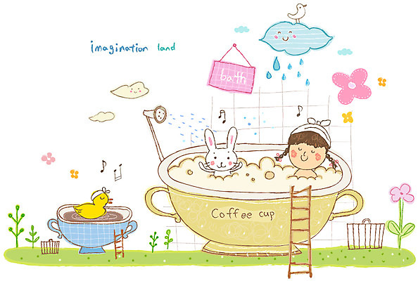 EPS 식물 동물 구름 여자 꽃잎 꽃 커피 어린이 일러스트 사다리 포유류 상상 조류 오리 욕조 한명 사람 소녀 잔디 초원 컵 판타지 목욕 거품 팻말 토끼 풀 비 차 빗방울 어린이상상 새장 샤워기 거품목욕 여자만 여자한명만 어린이만 소녀만 소녀한명만 동심 국내일러스트 자연요소 1 식기 음료 날씨 프레임 반려동물 청결 도구 비_날씨 케이지 파일형식 벡터