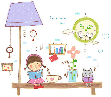 EPS 식물 동물 구름 여자 꽃 어린이 시계 액자 의자 일러스트 포유류 상상 조류 조명 책장 한명 미소 웃음 사람 소녀 책 컵 판타지 독서 꽃병 고양이 스탠드 차 벽시계 어린이상상 여자만 여자한명만 어린이만 소녀만 소녀한명만 동심 국내일러스트 자연요소 1 식기 음료 가구 표정 반려동물 파일형식 벡터