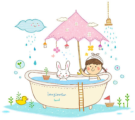 EPS 식물 동물 구름 여자 어린이 일러스트 우산 사다리 포유류 상상 욕조 한명 미소 웃음 사람 소녀 판타지 장난감 새싹 목욕 토끼 풀 비 빗방울 어린이상상 오리장난감 선박 여자만 여자한명만 어린이만 소녀만 소녀한명만 동심 국내일러스트 자연요소 1 수상교통 날씨 표정 반려동물 청결 도구 비_날씨 파일형식 벡터