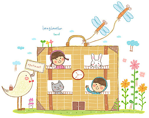 EPS 식물 동물 구름 여자 남자 꽃 어린이 시계 곤충 가방 일러스트 창문 포유류 상상 조류 하늘 아파트 주택 미소 웃음 사람 소녀 소년 두명 건물 친구 판타지 고양이 토끼 잠자리 어린이상상 어린이만 동심 국내일러스트 자연요소 건축물 잡화 관계 표정 반려동물 파일형식 벡터