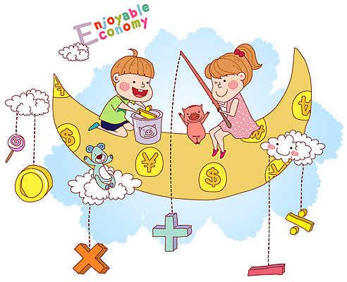 EPS 전신 동물 구름 기호 여자 남자 어린이 돈 일러스트 포유류 하늘 낚시 막대사탕 사탕 미소 웃음 사람 앉기 소녀 소년 두명 금융 경제 달러 곰인형 달 돼지 화폐기호 낚싯대 덧셈 뺄셈 양동이 금화 어린이경제 나누기 경제교육 곱셈 연산기호 어린이만 국내일러스트 자연요소 문자 교육 인형 모션 레저 디저트 표정 수학 낚시용품 재산 황금 화폐 파일형식 벡터