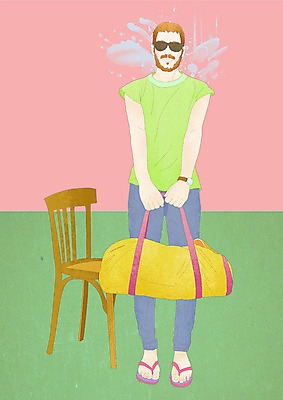 전신 PSD 모델 라이프스타일 패션 남자 벽 맨라이프 포즈 컨셉 의자 가방 일러스트 휴가 수염 한명 서기 사람 성인 라이프 여름휴가 바캉스 선글라스 페인트칠 그림 개성 남자만 남자한명만 성인남자만 성인만 국내일러스트 1 잡화 안경 가구 모션 페인팅 생활 파일형식 여름_계절