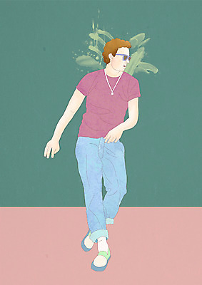 전신 PSD 모델 라이프스타일 패션 남자 벽 맨라이프 포즈 일러스트 한명 서기 사람 성인 라이프 페인트칠 그림 개성 남자만 남자한명만 성인남자만 성인만 국내일러스트 1 모션 페인팅 생활 파일형식