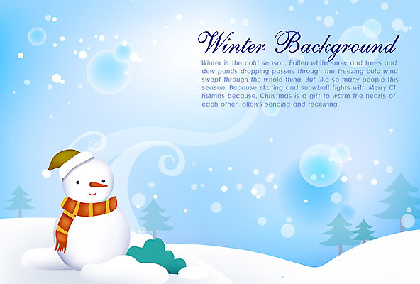 EPS 나무 식물 계절 백그라운드 겨울 일러스트 자연 눈사람 하늘 풍경 사람없음 설원 눈 겨울배경 국내일러스트 자연요소 날씨 눈_날씨 생태계 파일형식 벡터