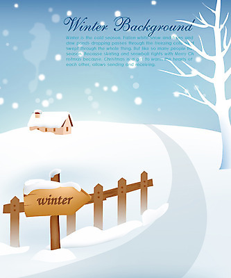 EPS 나무 식물 계절 백그라운드 겨울 일러스트 자연 주택 풍경 사람없음 설원 팻말 눈 겨울배경 국내일러스트 자연요소 날씨 프레임 눈_날씨 건물 생태계 파일형식 벡터