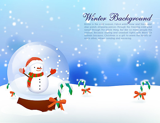 EPS 계절 백그라운드 크리스마스 겨울 일러스트 자연 눈사람 지팡이 풍경 사람없음 장식 설원 눈 스노글로브 지팡이사탕 겨울배경 국내일러스트 자연요소 기념일 날씨 눈_날씨 사탕 생태계 파일형식 벡터