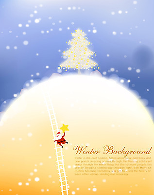 EPS 나무 계절 별 백그라운드 크리스마스 겨울 일러스트 사다리 자연 한명 풍경 장식 크리스마스트리 산타클로스 눈 겨울배경 국내일러스트 자연요소 식물 1 기념일 날씨 사람 도구 생태계 파일형식 벡터