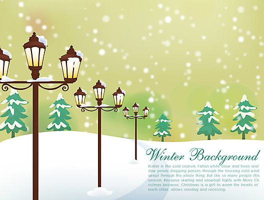 EPS 나무 식물 계절 길 백그라운드 겨울 가로등 일러스트 자연 조명 거리 풍경 사람없음 눈 가로수 겨울배경 국내일러스트 자연요소 공공시설 날씨 생태계 파일형식 벡터