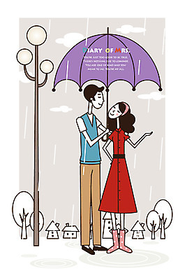 EPS 전신 나무 식물 구름 라이프스타일 부부 커플 여자 남자 가로등 데이트 일러스트 우산 거리 주택 서기 미소 웃음 사람 성인 두명 건물 라이프 30대 비 빗방울 주부 미시라이프 주부라이프 장년만 성인만 국내일러스트 자연요소 건축물 공공시설 관계 모션 날씨 표정 생활 장년 비_날씨 파일형식 벡터