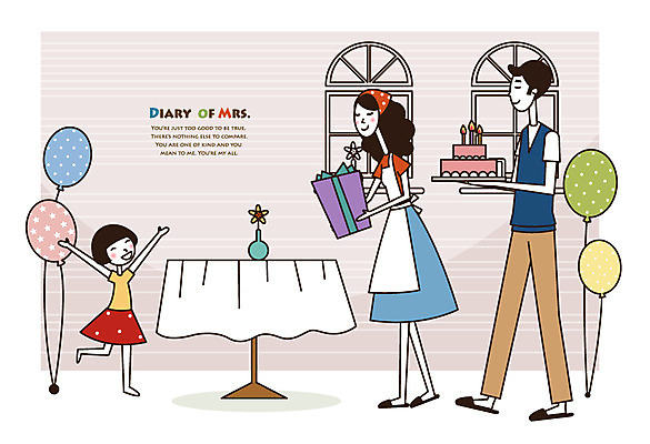 EPS 전신 라이프스타일 여자 남자 딸 어린이 일러스트 창문 가족 식탁 탁자 엄마 선물 서기 미소 웃음 사람 소녀 성인 라이프 세명 30대 선물상자 파티 케이크 꽃병 자녀 생일파티 생일 아빠 주부 미시라이프 풍선 주부라이프 국내일러스트 기념일 꽃 가구 관계 모션 디저트 표정 이벤트 생활 장년 상자 파일형식 벡터