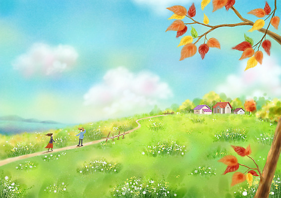 PSD 구름 커플 사계절 계절 여자 남자 길 백그라운드 단풍 꽃밭 일러스트 자연 하늘 단풍나무 나뭇잎 주택 사람 풍경 초원 두명 건물 울타리 가을풍경 가을 언덕 계절백그라운드 가을배경 국내일러스트 자연요소 나무 건축물 꽃 잎 관계 담장 생태계 파일형식 가을_계절