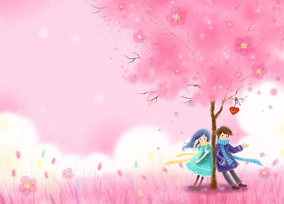 PSD 나무 식물 커플 사계절 계절 여자 남자 꽃 백그라운드 꽃밭 데이트 일러스트 자연 꽃나무 사랑 사람 풍경 두명 봄 풀 계절백그라운드 봄배경 국내일러스트 감정 관계 생태계 파일형식