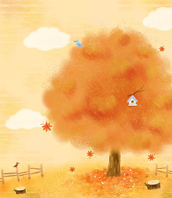 PSD 나무 동물 구름 사계절 계절 백그라운드 단풍 낙엽 두마리 일러스트 자연 조류 단풍나무 나뭇잎 풍경 사람없음 울타리 가을 나뭇가지 계절백그라운드 나무밑둥 가을배경 국내일러스트 자연요소 식물 잎 2 담장 생태계 파일형식 가을_계절