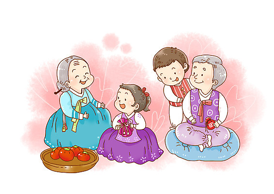 전신 PSD 한국문화 한국전통 전통 여자 열매 할아버지 노년 남자 전통문화 문화 할머니 어린이 과일 일러스트 디저트 복주머니 한국 감 미소 웃음 사람 앉기 소녀 소년 여러명 성인 전통의상 한복 손주 홍시 국내일러스트 식물 동양문화 아시아 음식 다수 가족 모션 전통소품 표정 파일형식