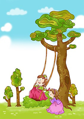 전신 PSD 나무 구름 한국문화 한국전통 전통 여자 전통문화 문화 일러스트 하늘 한국 서기 미소 웃음 사람 두명 전통놀이 전통의상 한복 그네 그네뛰기 여자만 국내일러스트 자연요소 식물 동양문화 아시아 모션 놀이 표정 파일형식