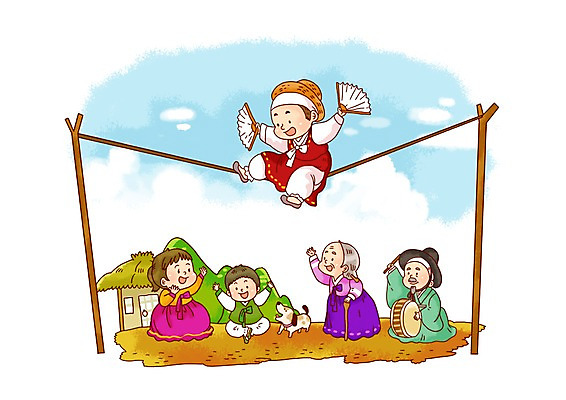 전신 PSD 동물 한국문화 한국전통 전통 여자 할아버지 노년 남자 전통문화 문화 할머니 어린이 일러스트 산 한국 초가집 서기 미소 웃음 사람 앉기 소녀 소년 여러명 성인 반려동물 정원 전통놀이 부채 강아지 묘기 북 줄타기 국내일러스트 동양문화 아시아 다수 모션 놀이 타악기 한옥 표정 개 파일형식