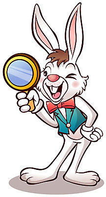 EPS 동물 척추동물 캐릭터 한마리 육지동물 동물캐릭터 일러스트 포유류 돋보기 새해 애니멀프린트 미소 웃음 도구 십이지신 운세 토끼띠 토끼 관찰 토끼캐릭터 신묘년 일러캐릭터 1 모션 표정 반려동물 2011년 파일형식 벡터