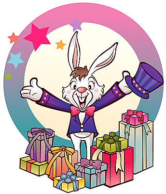 EPS 동물 척추동물 캐릭터 모자 한마리 육지동물 동물캐릭터 일러스트 홍보캐릭터 포유류 새해 애니멀프린트 선물 미소 웃음 이벤트 선물상자 마술 십이지신 운세 토끼띠 토끼 토끼캐릭터 쇼 이벤트캐릭터 신묘년 새해선물 일러캐릭터 1 잡화 표정 반려동물 상자 2011년 파일형식 벡터 명절선물