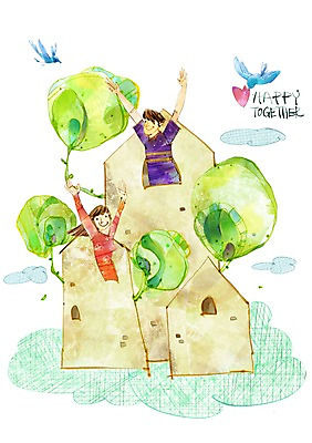 PSD 나무 식물 구름 여자 남자 포즈 일러스트 창문 조류 주택 희망프로젝트 사랑 미소 웃음 사람 상반신 성인 두명 희망 만세 사회 사회이슈 사회복지 복지 성인만 국내일러스트 자연요소 동물 감정 컨셉 모션 표정 건물 공동체 파일형식