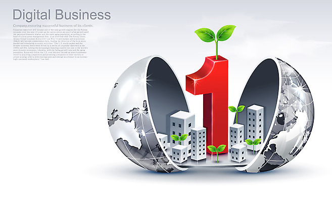 EPS 1 지구 백그라운드 일러스트 디지털백그라운드 비즈니스 빌딩 사람없음 건물 새싹 도시 디지털비즈니스 국내일러스트 식물 건축물 파일형식 벡터