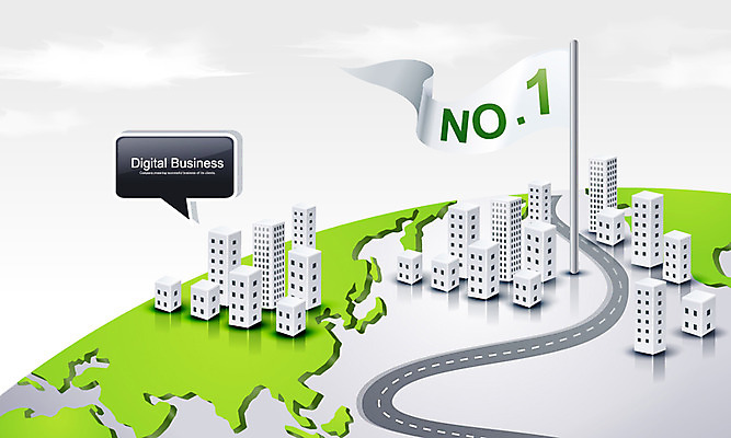 EPS 구름 도로 길 지구 백그라운드 일러스트 디지털백그라운드 비즈니스 하늘 빌딩 사람없음 건물 깃발 도시 넘버원 디지털비즈니스 국내일러스트 자연요소 건축물 교통시설 파일형식 벡터