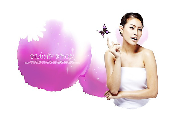 PSD 편집 편집이미지 여자 나비 백그라운드 한명 사람 상반신 뷰티 보라색 여자만 여자한명만 이미지편집 1 컬러 곤충 파일형식