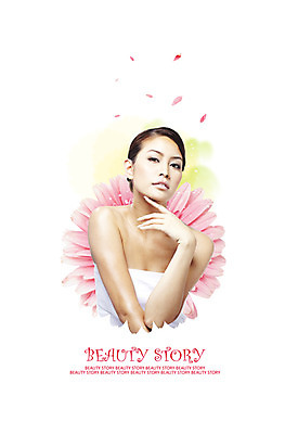 PSD 편집 편집이미지 여자 꽃잎 꽃 한명 사람 상반신 뷰티 여자만 여자한명만 이미지편집 식물 1 파일형식